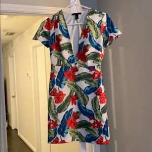 Tropical open back dress